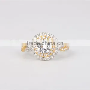 2016 High Quality 925 cz Engagement Ring 18k Gold Palted Ring Mounting thumbnail-2