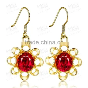 Christmas 18K Gold Plated Tourmaline Zircon Earrings Wholesale thumbnail-2