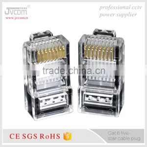 JVCOM RJ45 UTP Modular Plug for Cat6 Cable Connector Plug Gold-Plating Solid Pure Copper Nickelplate thumbnail-1