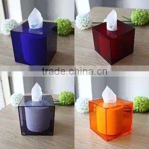 Homeloo Square Tissue Paper Box Holder Modern Style Transparent Clear Acrylic thumbnail-5
