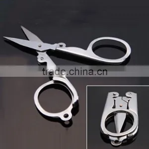 Diamond Spear Hot Sale Home Portable Folding Scissors Mini Folding Foldable Scissors Travel Scissor Color Silver thumbnail-3