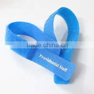Logo Print Electric Nylon Magic Tape Hook and Loop Cable Tie thumbnail-2