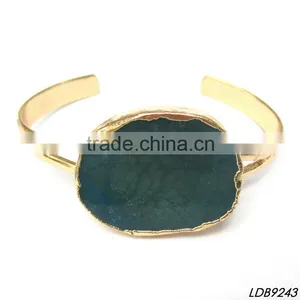 2016 Trendy Light Pink Druzy Stone Bangle Bracelet Agate Bangle Quality Choice thumbnail-1