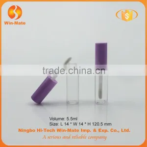 Mini Purple Cap Flat Empty 5.6ml Clear Plastic Lip Gloss Tube thumbnail-3
