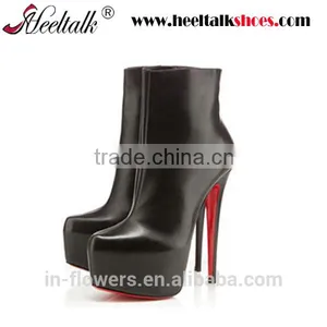 OEM ODM Quality High Heel Genuine Leather Red Outsole Leather Boots High Heels thumbnail-1