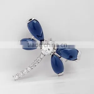 Platinum Plated Designer DragonFly Brooch With AAA+ Cz Micro Pave Setting for Women and Men thumbnail-4