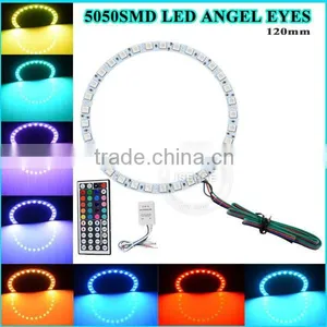 With Controller 5050 RGB LED Color Changing Angle Eyes Eagle Eyes Headlight for Jeep Wrangler thumbnail-1