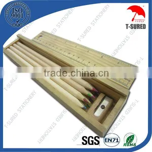 Wooden Color Pencil Set, Sharpener & Ruler thumbnail-1
