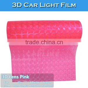 Air Bubble Free Pink 3D Vinyl Car Light Fashion Decoration Sticker thumbnail-2