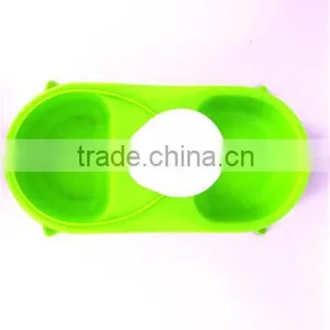 Plastic Bowel Pet Water Food Feeder Double Shaped Dog Travel Bowl Double Use thumbnail-3