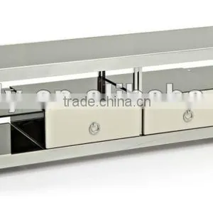 Glass TV Cabinet With Drawers thumbnail-1
