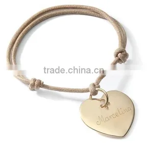 Factory Custom Logo Leather Heart Bracelet thumbnail-1