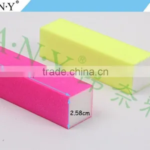 Nail Art Manicure Polishing Cheap Purple Sponge 3 Way Nail Buffer thumbnail-5