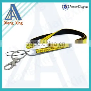 Double Line Clear Rhinestone Cute Yoyo Badge Reel Lanyard for Keys thumbnail-6