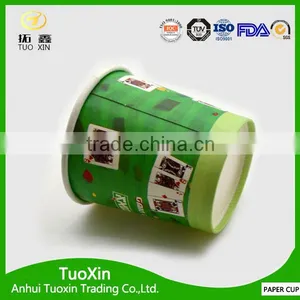 Green Color Squat 6oz Paper Cup for Ice Cream thumbnail-2