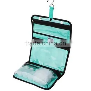 Roll up Foldable Nylon Stripe Travel Cosmetic Bag thumbnail-2