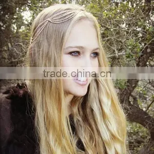 Hot Fashion Women Gold Tassel Crown Head Jewelry Punk Multilayers Head Chain thumbnail-3