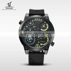 WEIDE Luxury Brand Military Quartz Watch Silicone Strap Compass Function Clock Men Sports Watch Relogio Masculino Men's Watches thumbnail-1