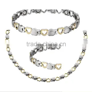 XLT-TT292 Titanium Magnetic Necklace and Bracelets Set thumbnail-1