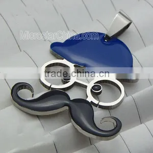 PND1996 High Quality Stainless Steel Enamel Beard Pendants thumbnail-5