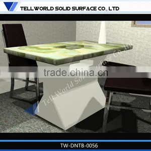 High Glossy Artifical Marble Chinese Restaurant Round Table Furniture thumbnail-5