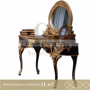 AB03-34 Neoclassic Oval Mirror Dresser Mirror Delicate Sculpture for Luxury Bedroom Sets-JLC Luxury Home Furniture thumbnail-1