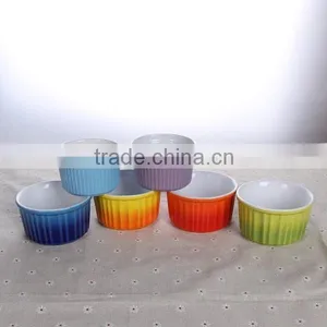 Colored Ceramic Round Ramekin Bowl Factory Directly Sale thumbnail-1
