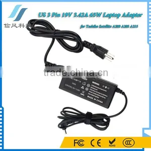 Black 19V 3.42A 65W AC Adapter Charger for Toshiba A200 A205 A215 Power Adapter thumbnail-4