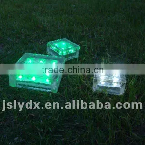 Solar Ice Glass Brick LED Light, Solar Light, Underground Paver Light thumbnail-1
