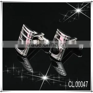 New Design Fashion Silver Black Agate Luxury Cufflink thumbnail-1