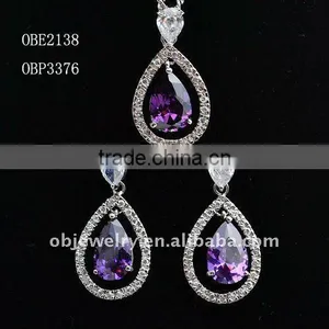 Big Size Amethyst African Costume Jewelry Set thumbnail-1