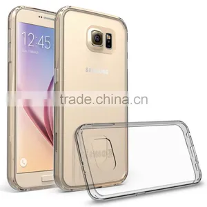 Soft Case Tough Slim Hybird TPU Frame+Acrylic Back Cover for Samsung Galaxy S7 S7edge IPhone6 6s 6Plus 6sPlus Clear Soft Case thumbnail-1