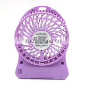 3 Speed Control Portable Purple Electric Led Mini USB Desk Fan for Student thumbnail-2