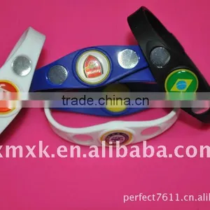 Custom Country Flag Power Silicone Ion Balance Bracelet thumbnail-1