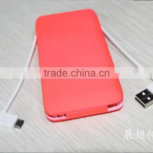 5000mah Ultra Slim Ultra Compact Power Bank External Battery Portable Battery With Built-in Micro Usb Cable thumbnail-4