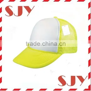 Flat Bill Blank Neon Mesh Trucker Hat Cap thumbnail-2