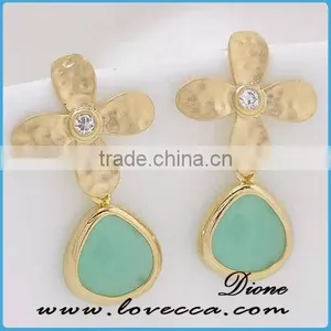 Summer Fashion Women Styles Europe and America Teardrops Stones Earrings thumbnail-4