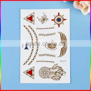 Sexy Body Art Metal Gold Tattoos Custom Flash Metallic Temporary Tattoo thumbnail-1