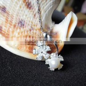 Elegant Pearl Pendant Necklace With Sterling Silver Jewelry Wholesale thumbnail-5