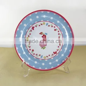 8" Melamine Round Plate With Printing thumbnail-2