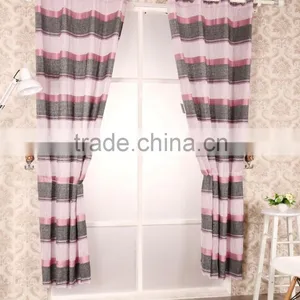Elegant Strip New Design Sheer Curtain Panel Woven With Silver Metallic Yarn thumbnail-1