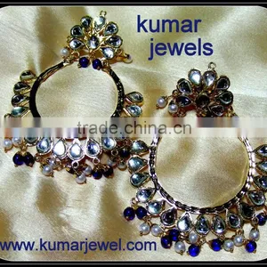 Gold Plated Traditional Jadau Earrings thumbnail-2