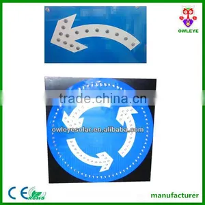 Circular Route Solar Powered Traffic Sign/3m Reflective Aluminum Road Circle Signs thumbnail-3