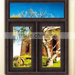 Top Quality Aluminium Windows With Excellent Wood Effect and Weatherproof thumbnail-2