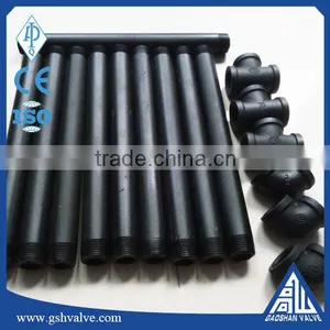 Black Malleable Cast Iron Pipe Fittings Floor Flanges and Elbow Tees thumbnail-3