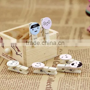 Cute Cartoon Face Name Card Clip Wooden Postcard Clip /photo Clip thumbnail-4