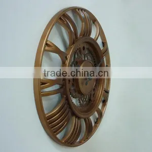 15 Inch Wall Decorative Plastic Copper Effect Clock thumbnail-6