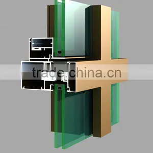 High Quality Best Price Reflection Glass Aluminium Curtain Wall thumbnail-1