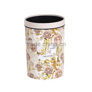 European Style Plastic Leather or Knitted Trash Can Waste Bin Container With Lid 10L thumbnail-4
