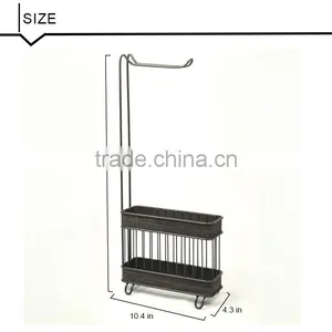 Rectangle Rack, Standing Holder With One Hook, Bronze thumbnail-4